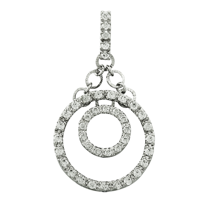 Picture of Double Circle Pendant Rhodium Plated