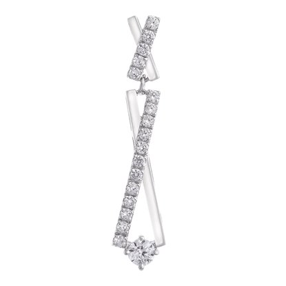 Picture of CZ X Criss Cross Pendant Rhodium Plated