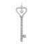 Picture of Love Heart Key Pendant Rhodium Plated