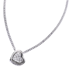 Picture of Petite Pave Heart Necklace Rhodium plated