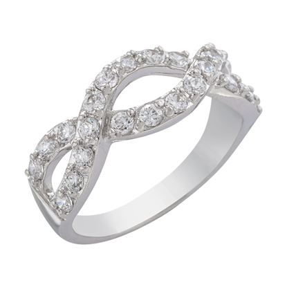 Picture of Infinity Twist Open Ring Rhodium Plated