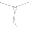 Picture of Open Heart Pendant Rhodium Plated with Tassel Chain