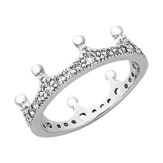 Picture of Crown Ring Rhodium Plated Stackable