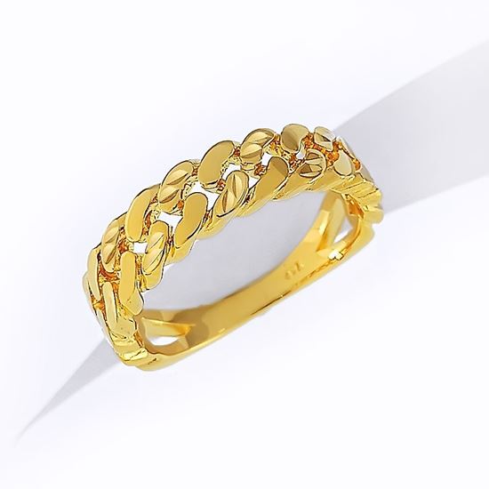 Picture of Petite Cub Chain Ring Band Gold Plated