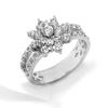 Picture of Flower Double Band Ring Rhodium Plated