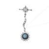 Picture of Sun Dangle Drop Brooch Rhodium Plated with Black Pearl