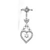 Picture of Open Heart Dangle Drop Brooch Rhodium Plated