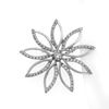 Picture of CZ Flower Petals Brooch Rhodium Plated
