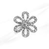Picture of CZ Outlined Petals Flower Brooch Rhodium Plated