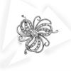 Picture of Small Spiral Bloom Flower Brooch Rhodium Plated