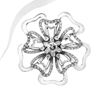 Picture of Large Layered Flower Brooch Rhodium Plated