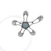 Picture of Small CZ Starfish Brooch Rhodium Plated with Black Pearl