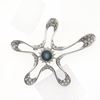 Picture of Large CZ Starfish Brooch Rhodium Plated with Sun Charm