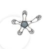Picture of CZ Starfish Brooch Rhodium Plated Set