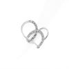 Picture of Twisted CZ Heart Pendant Rhodium Plated