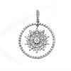 Picture of Round Blooming Flower Circle Pendant Rhodium Plated