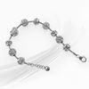 Picture of CZ Heart and Beads Charm Bracelet Rhodium Plated (16-16.5cm)