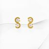 Picture of S Shape Stud Earrings Gold Plated