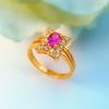 Picture of Square Pillow Oval Red CZ Ring Gold Plated