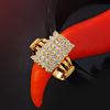 Picture of Bold Rectangle CZ Cocktail Ring Gold Plated