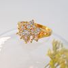 Picture of Vintage CZ Floral Signet Ring Gold Plated