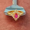Picture of Red CZ Rhombus Ring Gold Plated