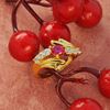 Picture of Red CZ Bypass Promise Ring Gold Plated