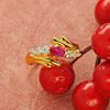 Picture of Red CZ Bypass Promise Ring Gold Plated