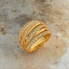 Picture of CZ Layered Wide Multi Row Ring Gold Plated