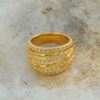 Picture of CZ Layered Wide Multi Row Ring Gold Plated