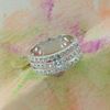 Picture of Triple Layer Solitaire Channel Ring Rhodium Plated