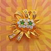 Picture of Petite Flower Corsage Brooch Gold Plated