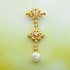 Picture of Mini Star Brooch Gold Plated with Dangle White Pearl