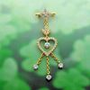 Picture of Open Heart Drop Brooch Gold Plated