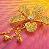 Picture of Oversized Petals Flower Brooch Gold Plated
