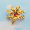 Picture of Delicate Lily Flower Brooch Gold Plated