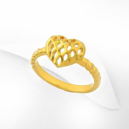Picture of Simple Heart Ring with Twisted Band Gold Plated