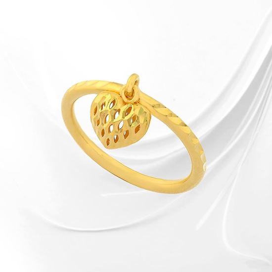 Picture of Dangle Cage Heart Ring Gold Plated