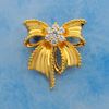 Picture of Classic Vintage Ribbon Bow Brooch Gold Plated