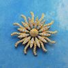 Picture of Round Flaming Sun Brooch Gold Plated