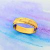 Picture of Simple Carved Lines Wedding Ring Gold Plated