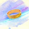Picture of Simple Carved Lines Wedding Ring Gold Plated