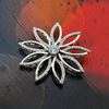 Picture of CZ Flower Petals Brooch Rhodium Plated