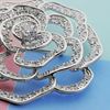 Picture of Pave CZ Rose Flower Brooch Rhodium Plated