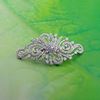 Picture of Swirl Rhombus Floral Brooch Rhodium Plated