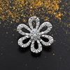 Picture of CZ Outlined Petals Flower Brooch Rhodium Plated