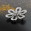 Picture of CZ Outlined Petals Flower Brooch Rhodium Plated