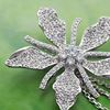 Picture of Large CZ Orchid Brooch Rhodium Plated