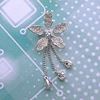 Picture of Small CZ Orchid Brooch Rhodium Plated