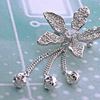 Picture of Small CZ Orchid Brooch Rhodium Plated